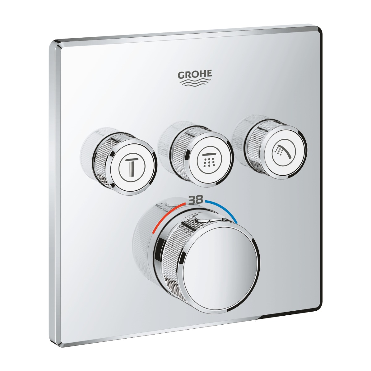 Baterie dus Grohe Grohtherm SmartControl termostat, patrata cu 3 iesiri,fara corp incastrat-29126000